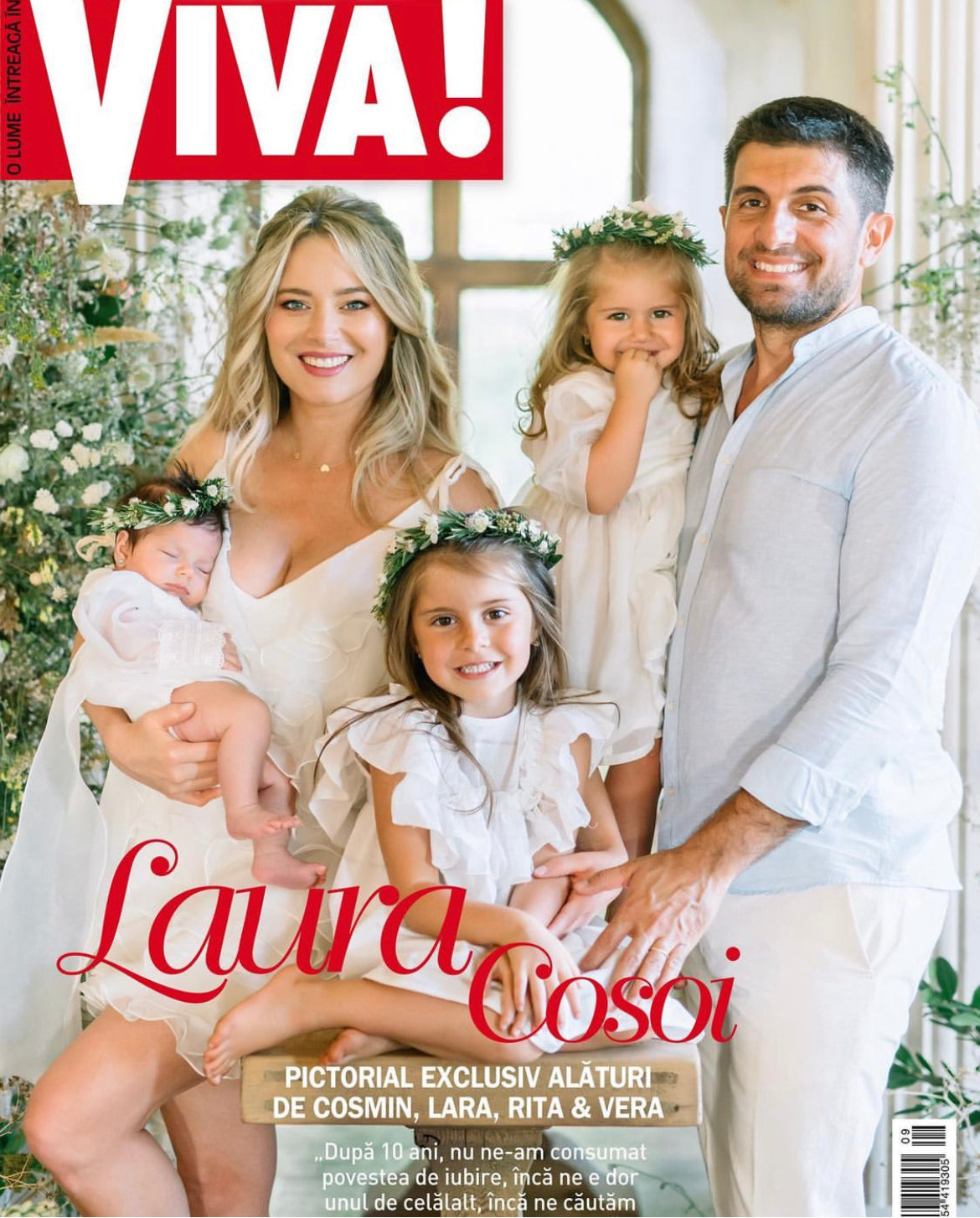 Laura Cosoi wearing OMRA dress on the cover of VIVA magazine