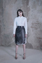 Marie hand knitted leather kilt