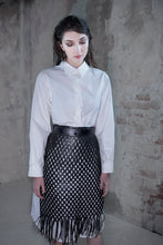 Marie hand knitted leather kilt