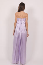 Lavander silk satin corset fitted jumpsuit