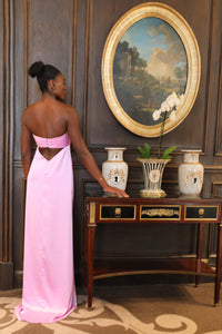 Rochie lungă demi-couture Lorelai liliac cu corset cu detaliu pe cupe